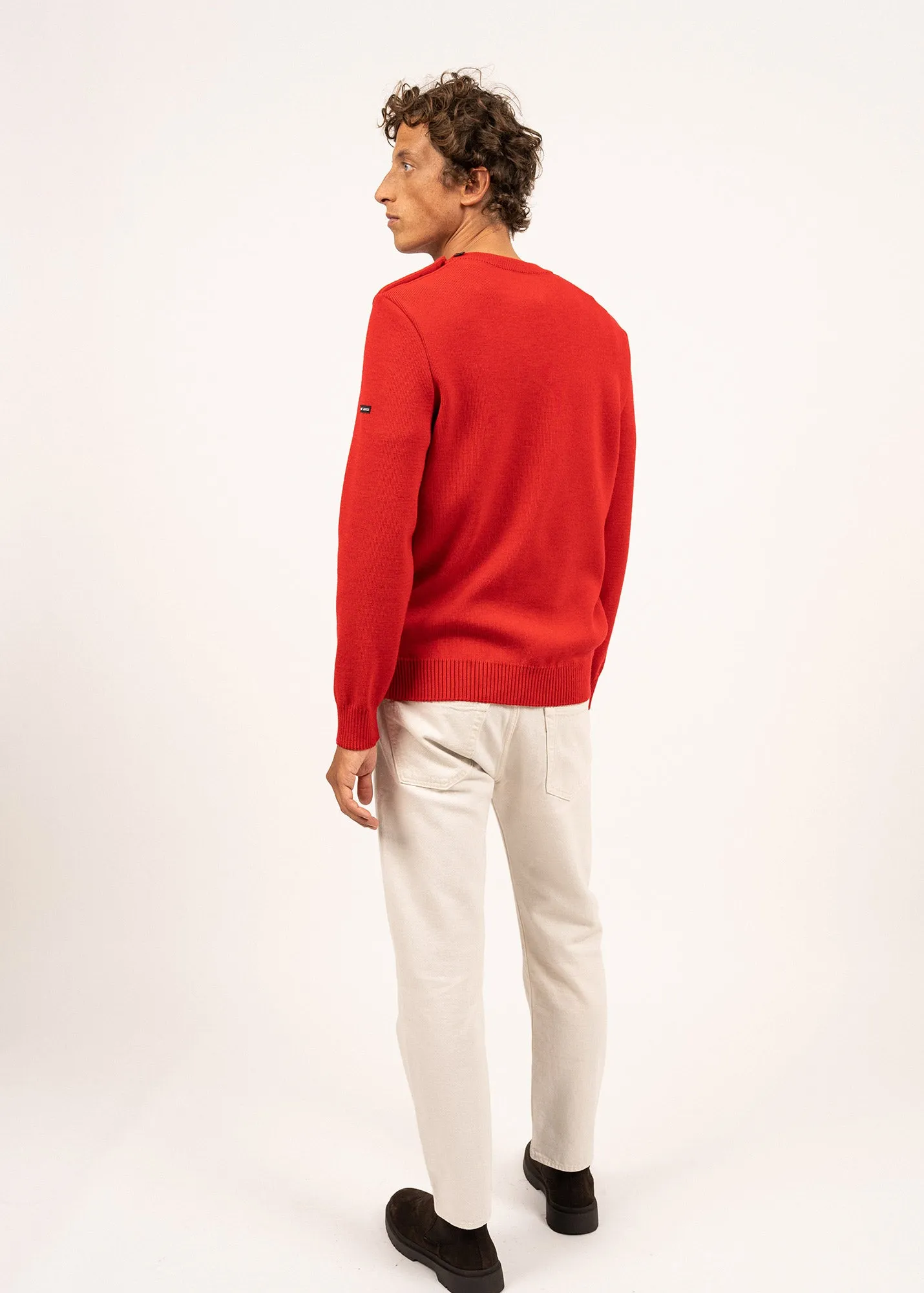 Pull marin uni Cancale - coupe confort (ROUGE)