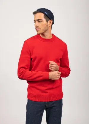 Pull marin uni Dinan - en laine (ROUGE)