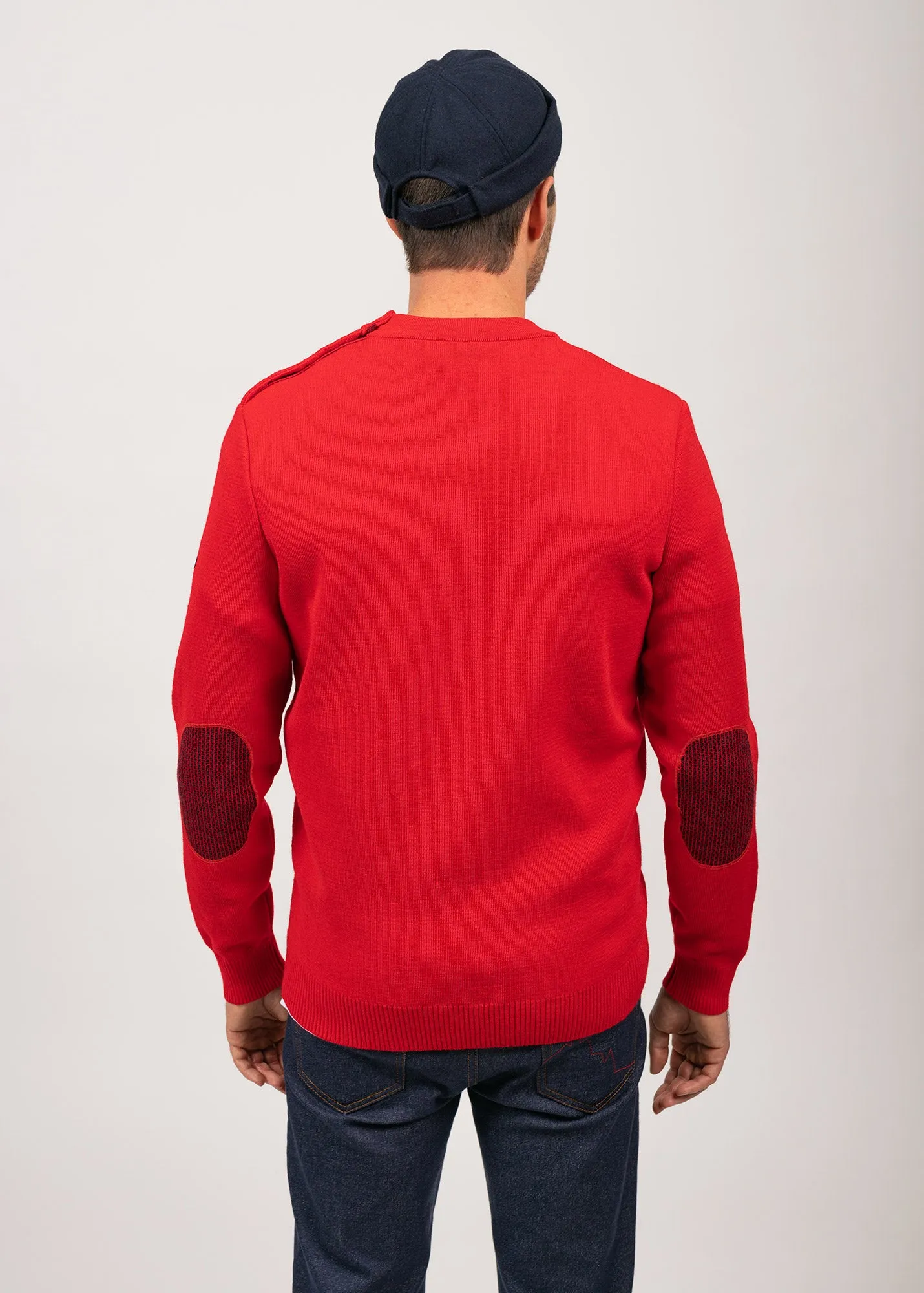 Pull marin uni Dinan - en laine (ROUGE)