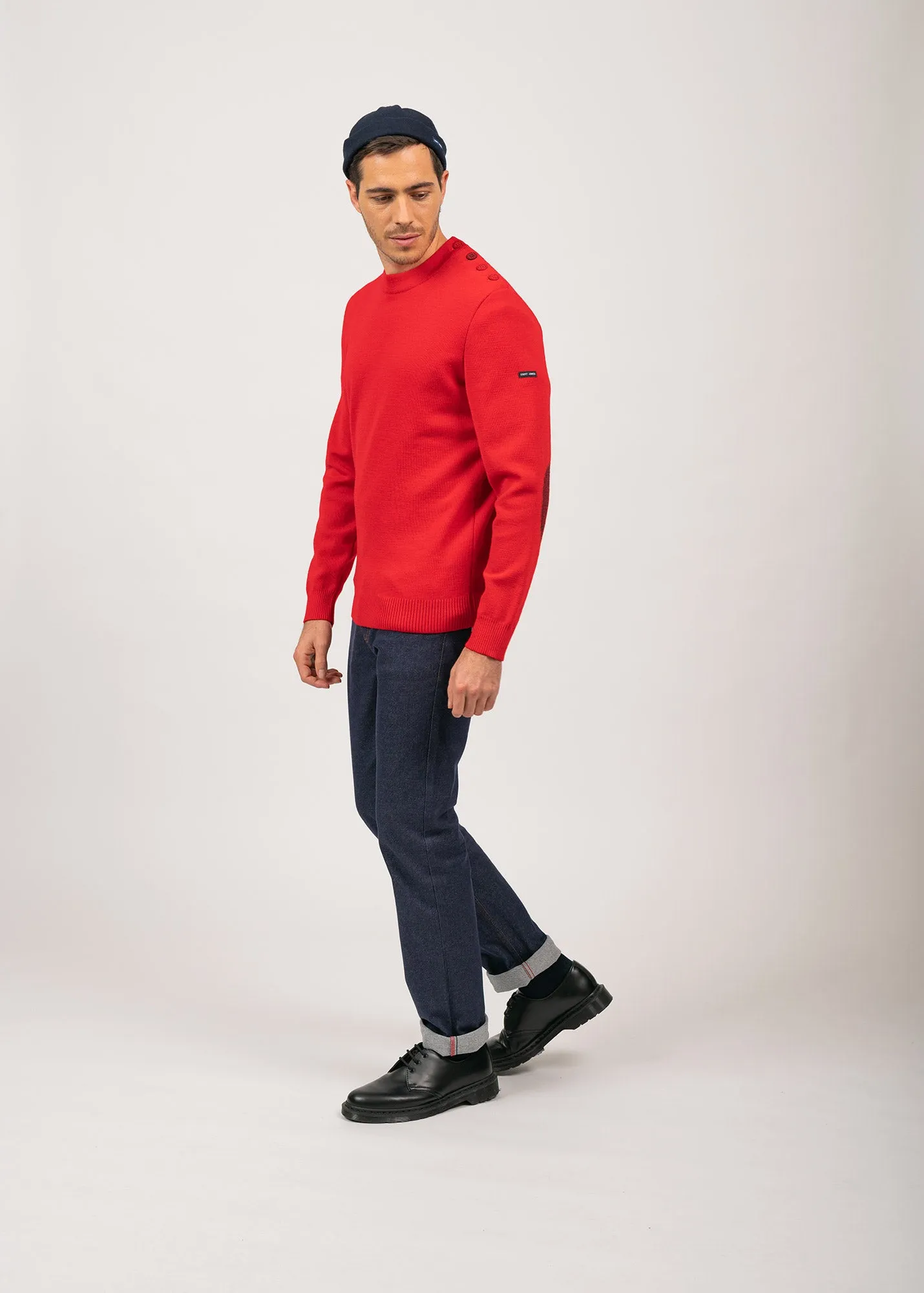 Pull marin uni Dinan - en laine (ROUGE)