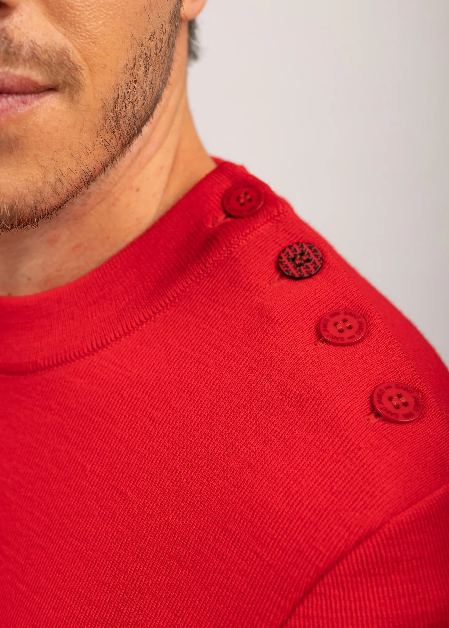 Pull marin uni Dinan - en laine (ROUGE)
