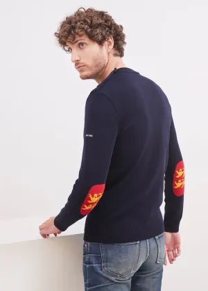 Pull Mondiovision Normandie - en laine (NAVY/MULTICO)