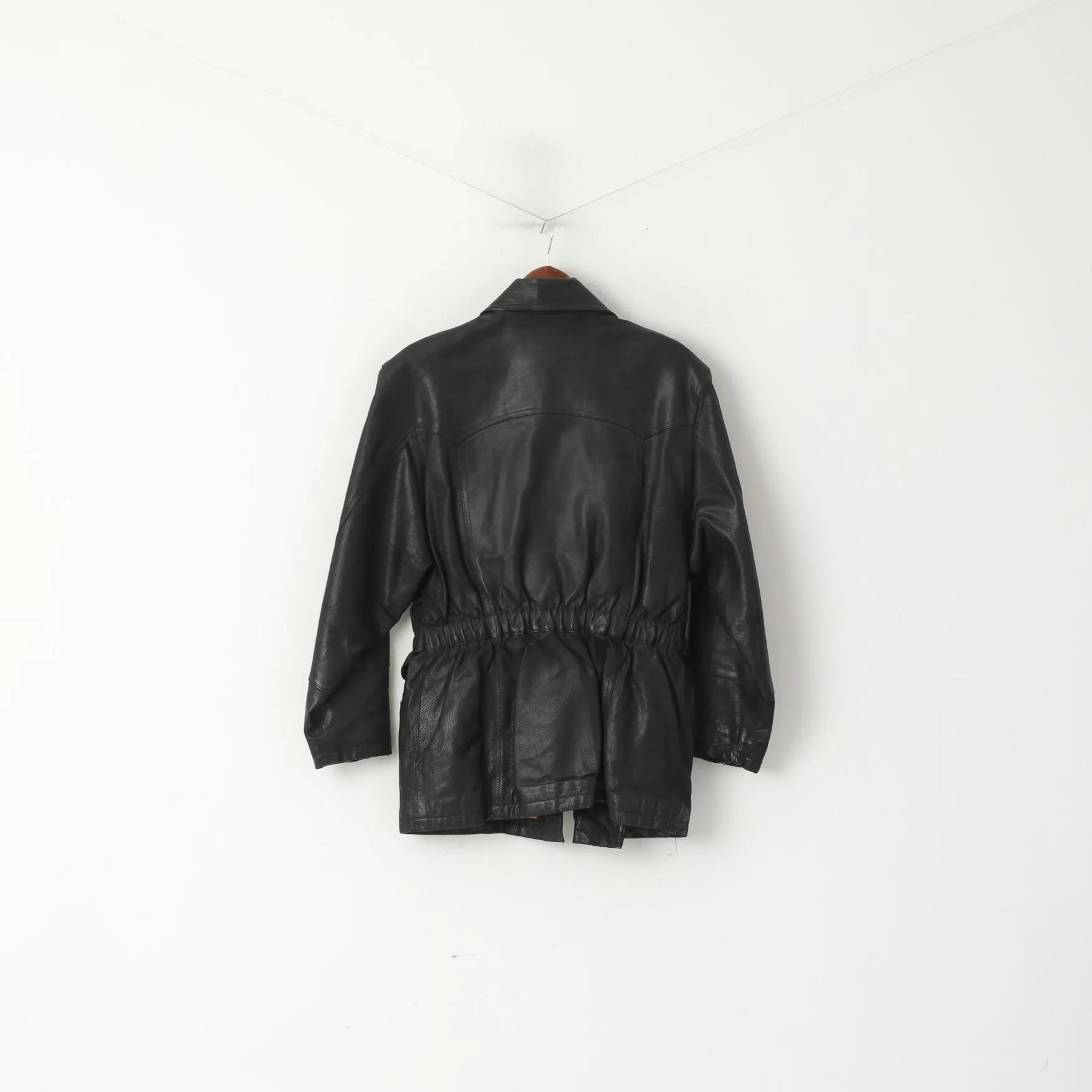 Rossetti Women 38 M Jacket Black Pig Leather Ramones Vintage Heavy Full Zipper Top