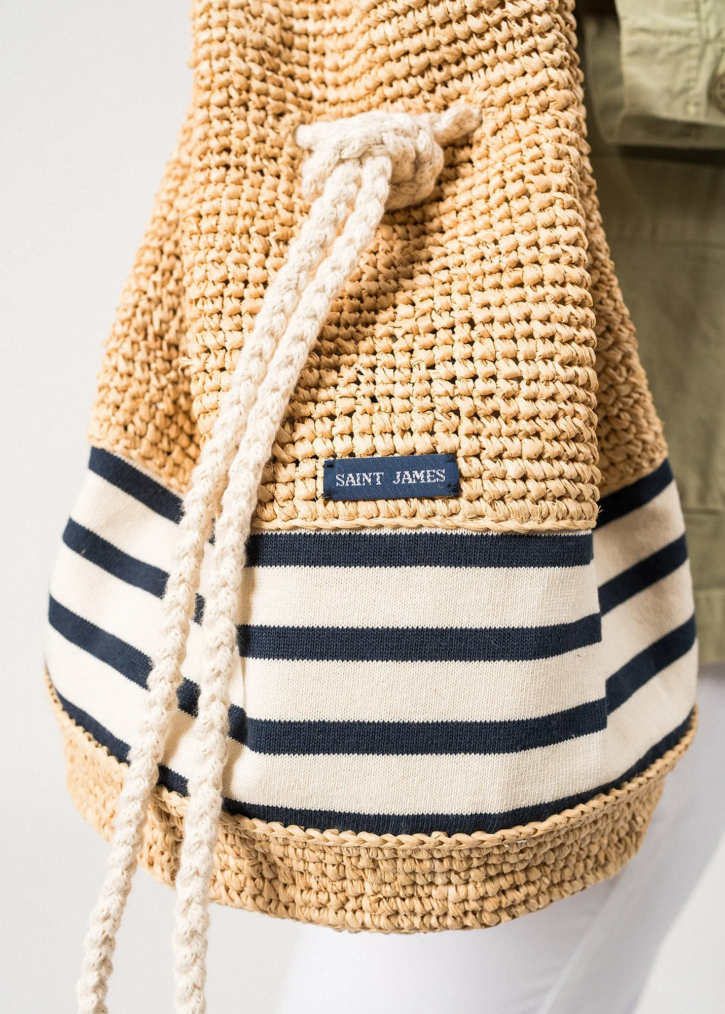 Sac  dos en raphia -  dtails rays (NATUREL)