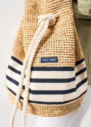 Sac  dos en raphia -  dtails rays (NATUREL)