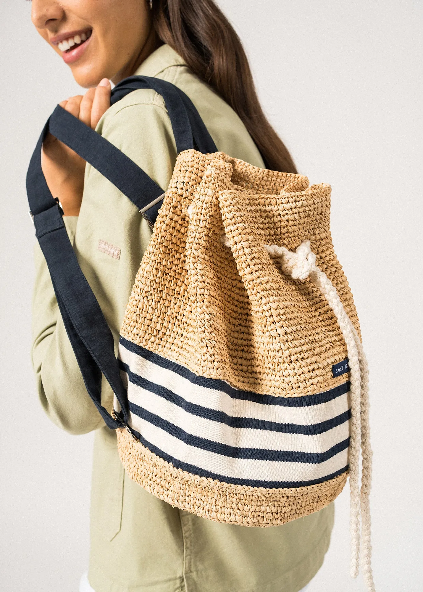 Sac  dos en raphia -  dtails rays (NATUREL)
