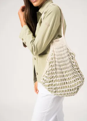 Sac filet - doubl en coton ray (ECRU/AMANDIER/NEIGE)
