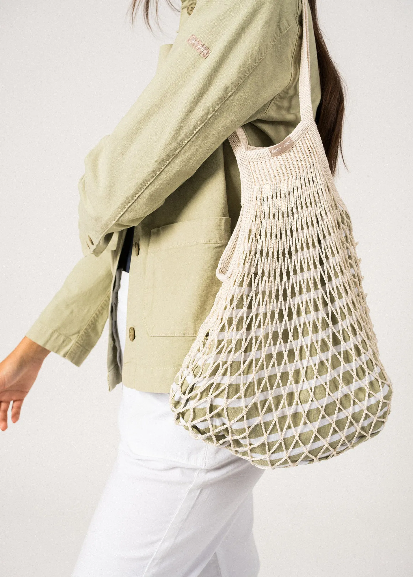 Sac filet - doubl en coton ray (ECRU/AMANDIER/NEIGE)