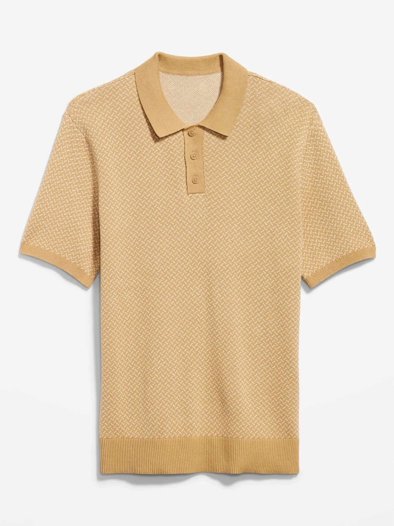 Short-Sleeve Herringbone Polo