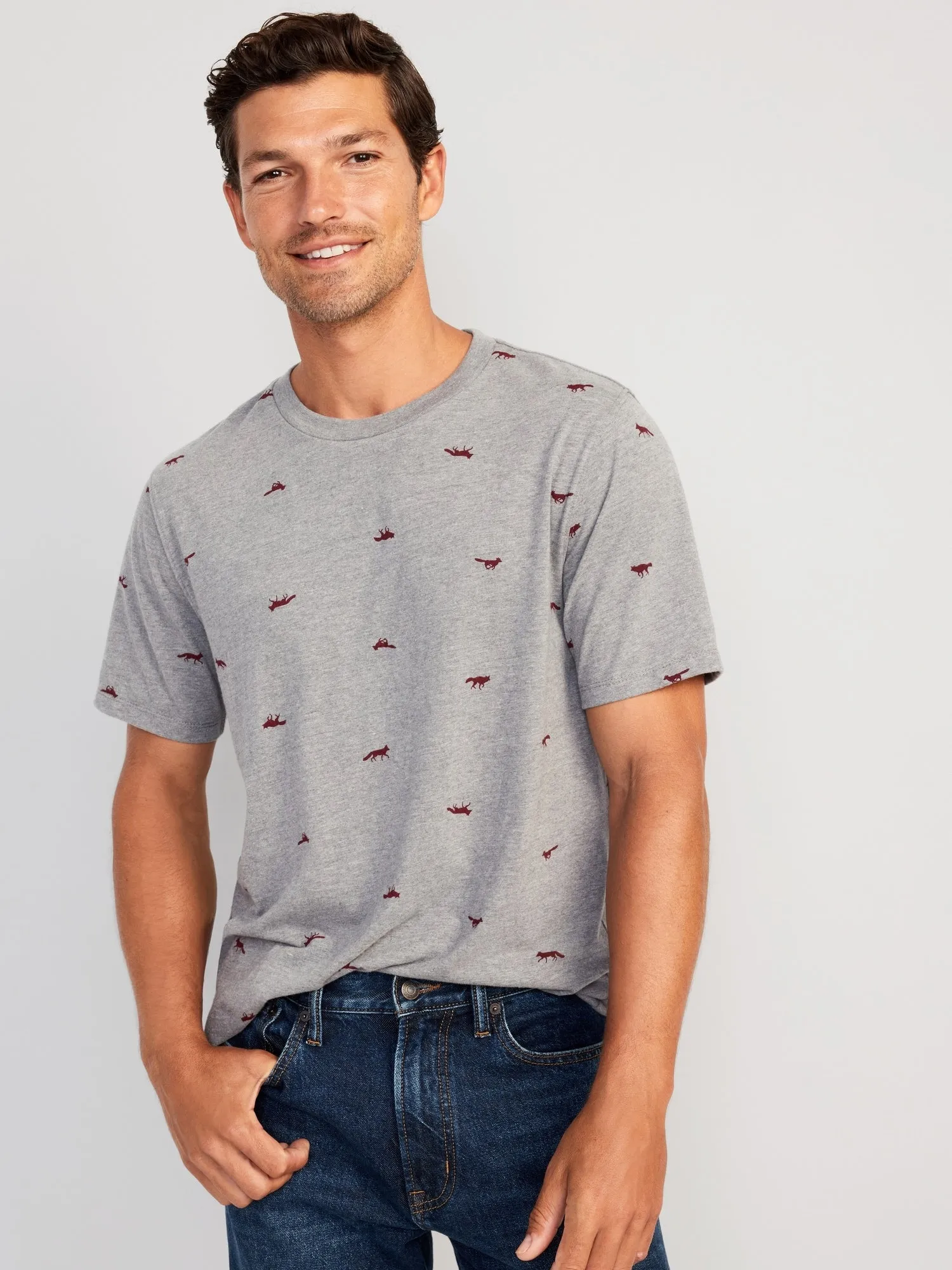 Soft-Washed Printed Crew-Neck T-Shirt for Men