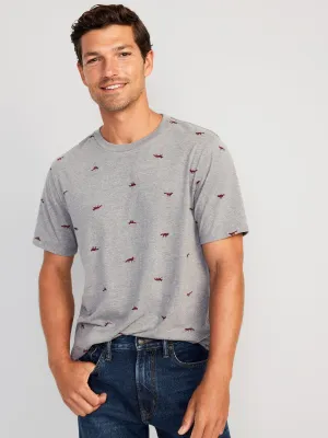 Soft-Washed Printed Crew-Neck T-Shirt for Men