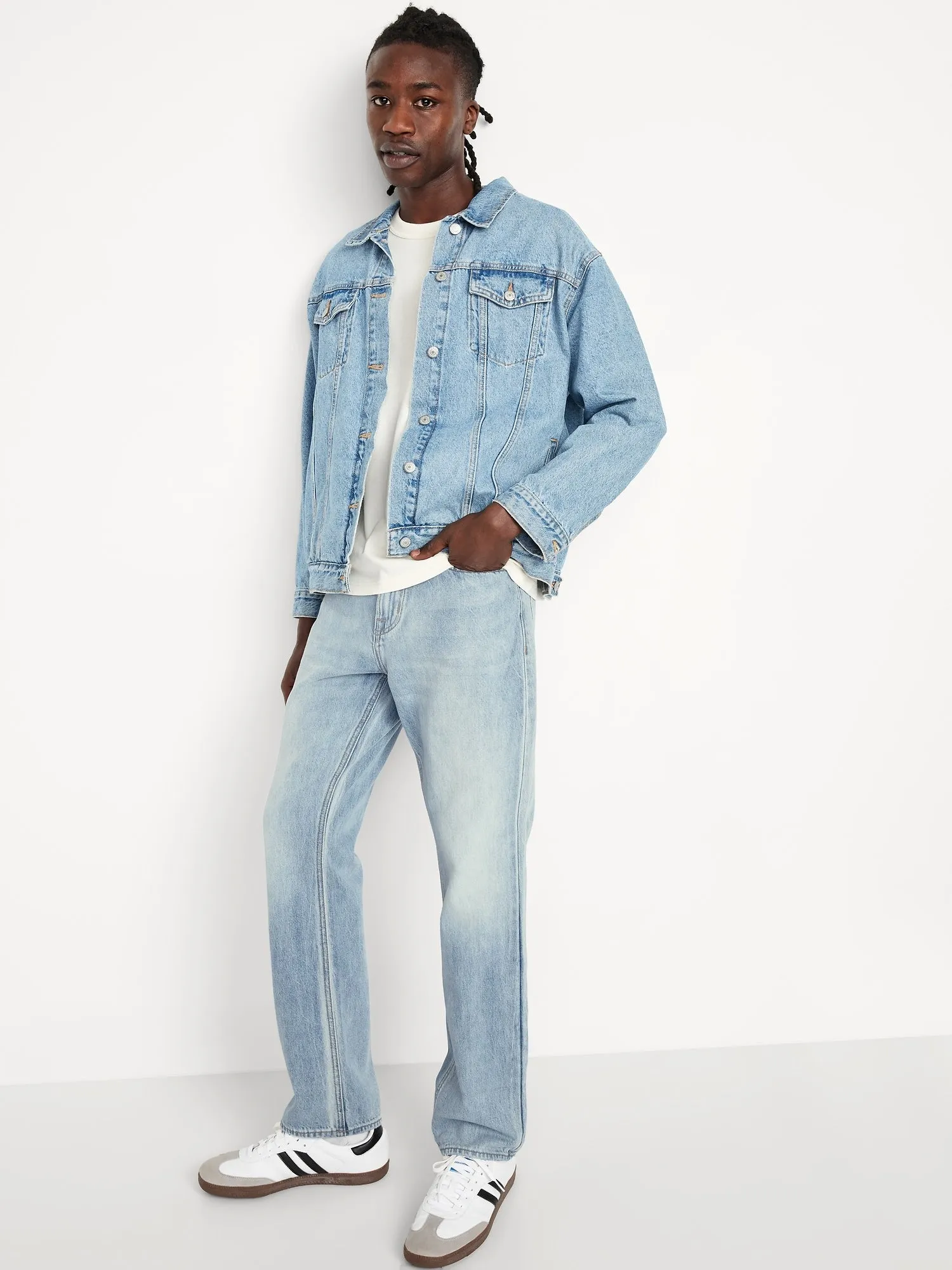 Structured Straight Non-Stretch Jeans
