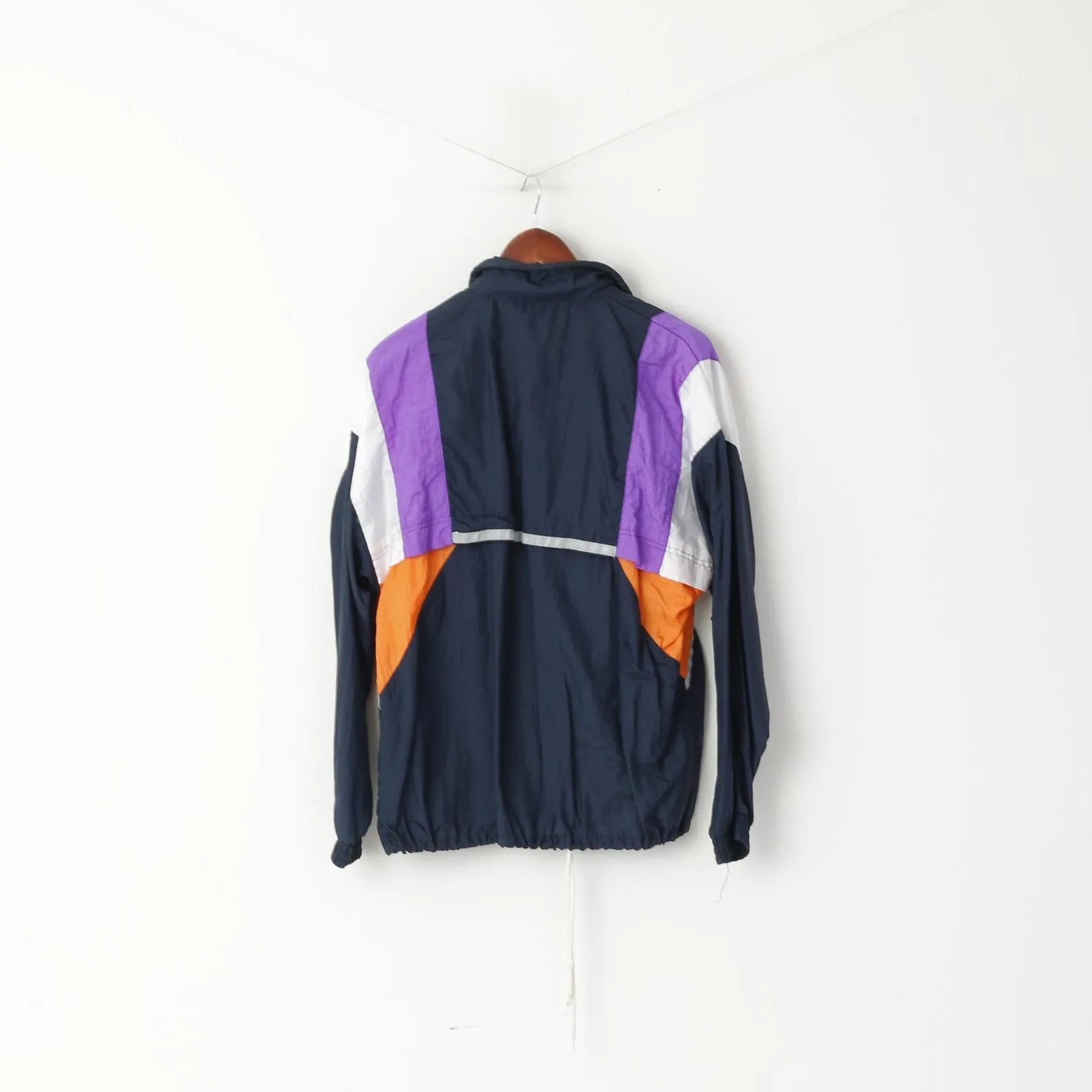 SUB 4 Men S Jacket Navy Vintage Reflective Trilobal Walk & Run Oldschool Sport Top