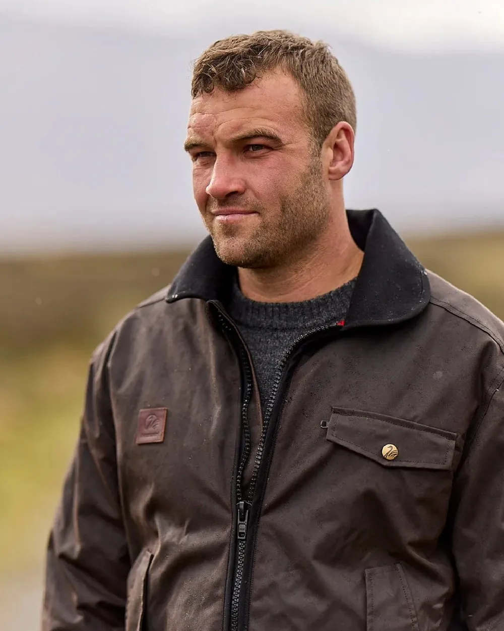 Swanndri Mens Waimak Oilskin Jacket With Wool Lining
