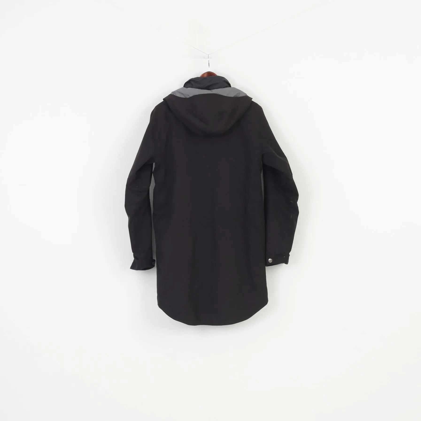 Swims Men S Jacket Black Full Double Zipper Waterproof Vintage Hood Pockets Parka Top