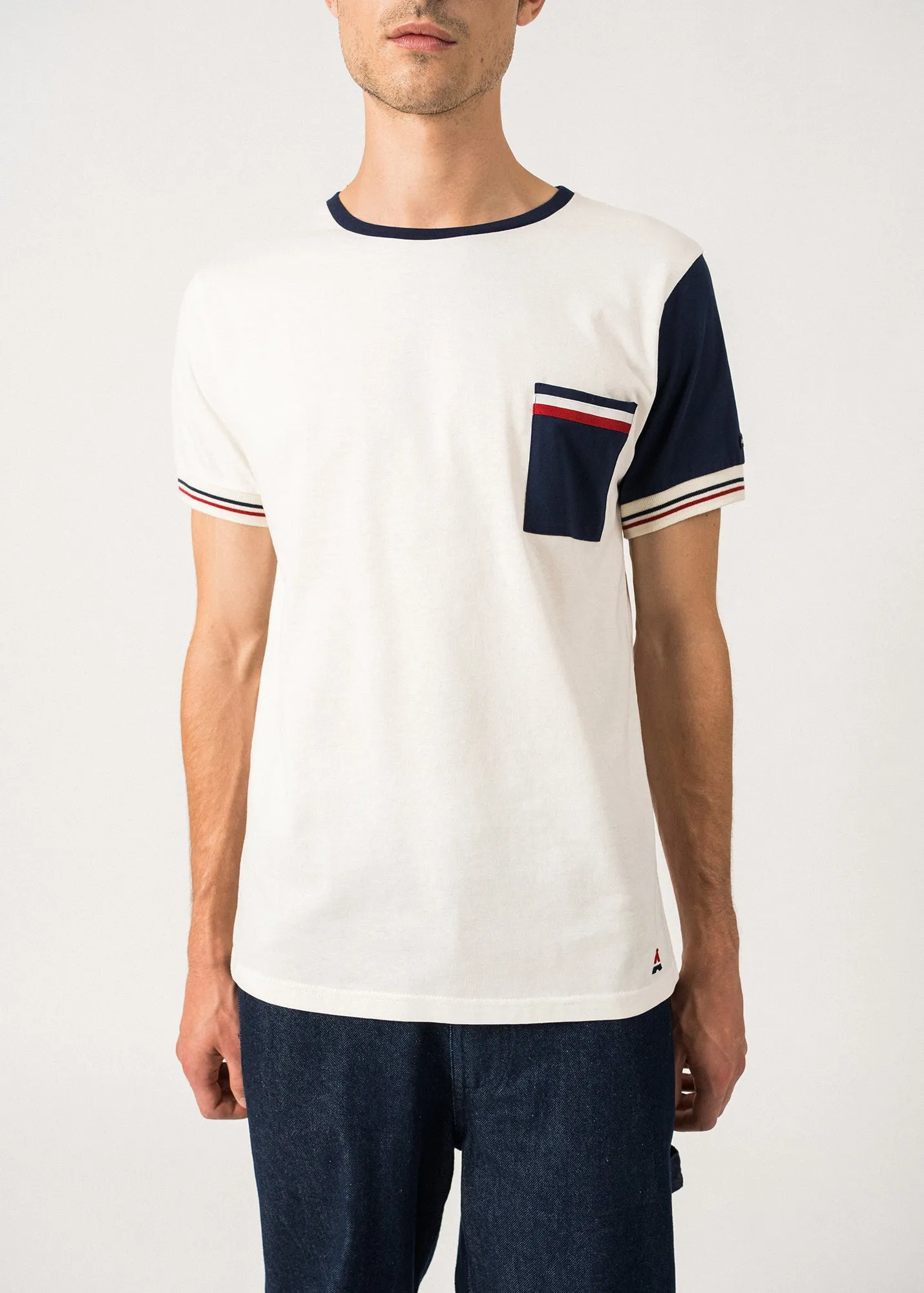 T-shirt en coton Roch - SAINT JAMES x Maison FT (ECUME/INSIGNE)