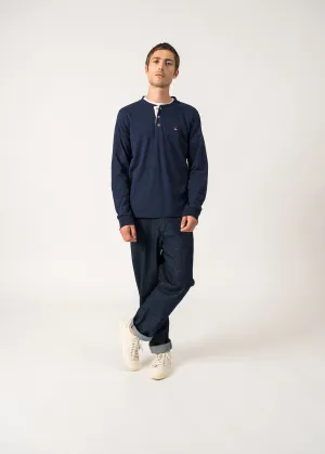 T-shirt henley manches longues Batistin - SAINT JAMES x Maison FT (INSIGNE/ECUME)