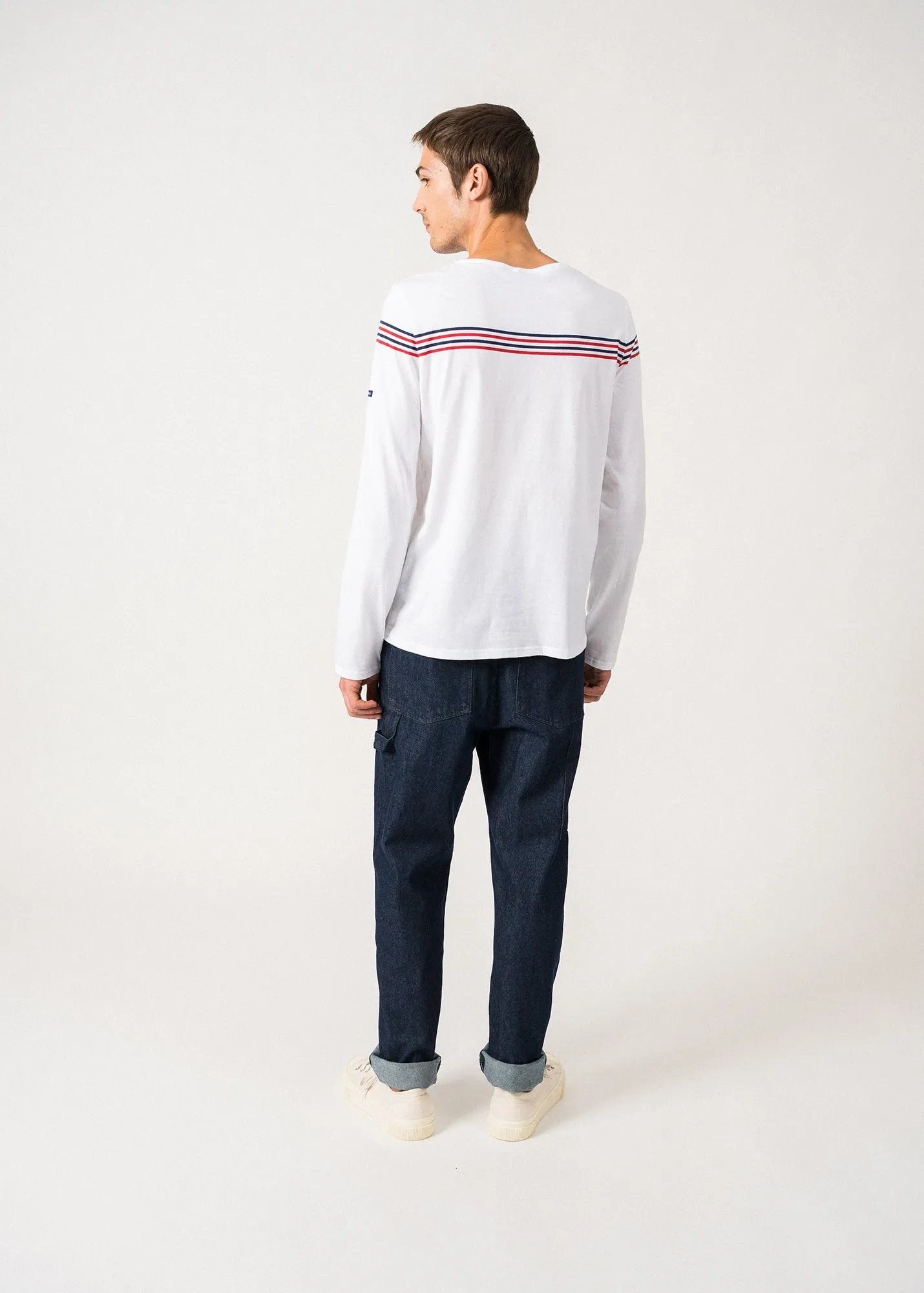 T-shirt  manches longues  rayures places - SAINT JAMES x Elyse (NEIGE/TULIPE/MARINE)