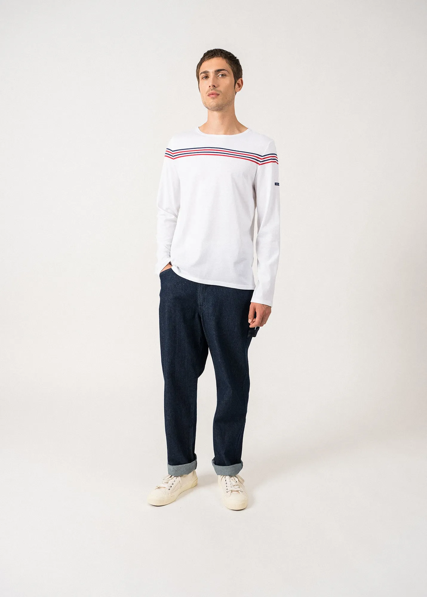 T-shirt  manches longues  rayures places - SAINT JAMES x Elyse (NEIGE/TULIPE/MARINE)