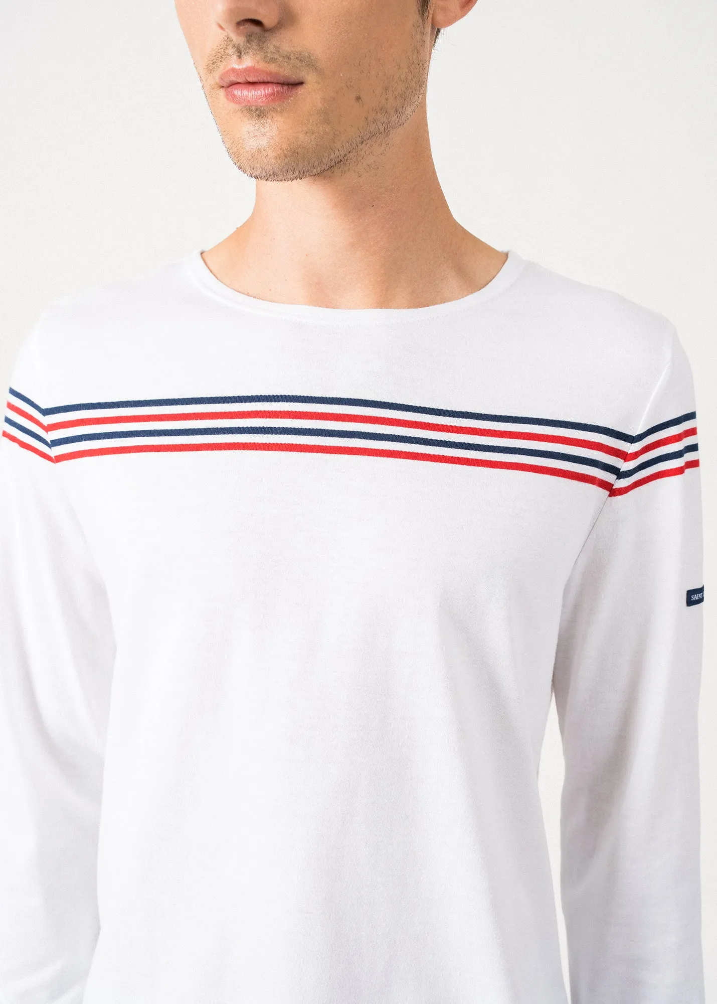 T-shirt  manches longues  rayures places - SAINT JAMES x Elyse (NEIGE/TULIPE/MARINE)