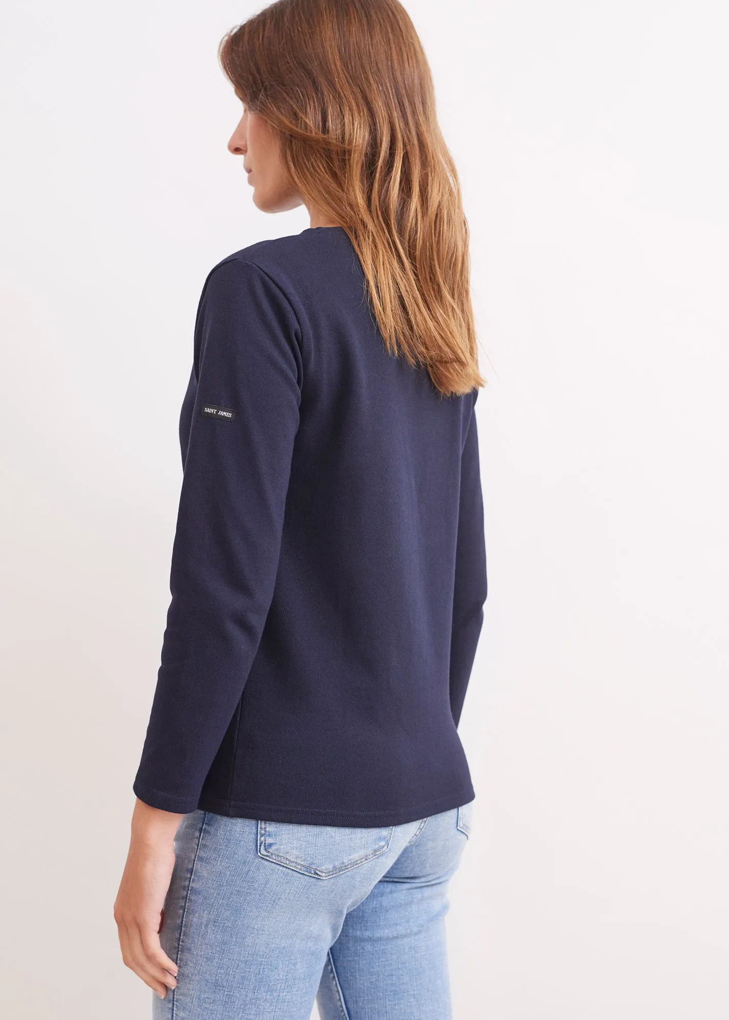 T-shirt marin Guildo - col bateau, en coton pais (NAVY)
