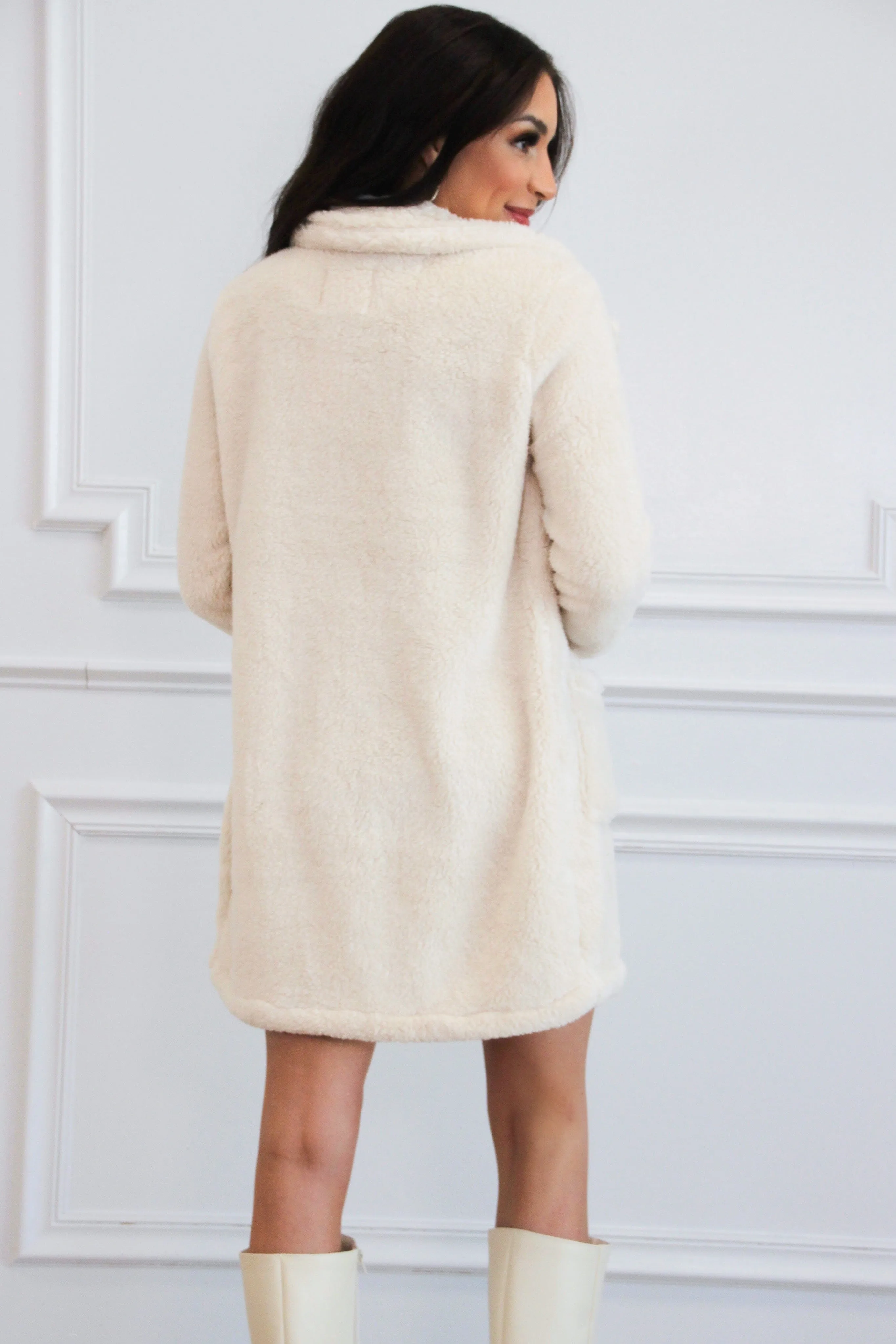 Talk of the Town Sherpa Coat: Ivory
