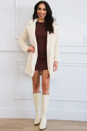 Talk of the Town Sherpa Coat: Ivory