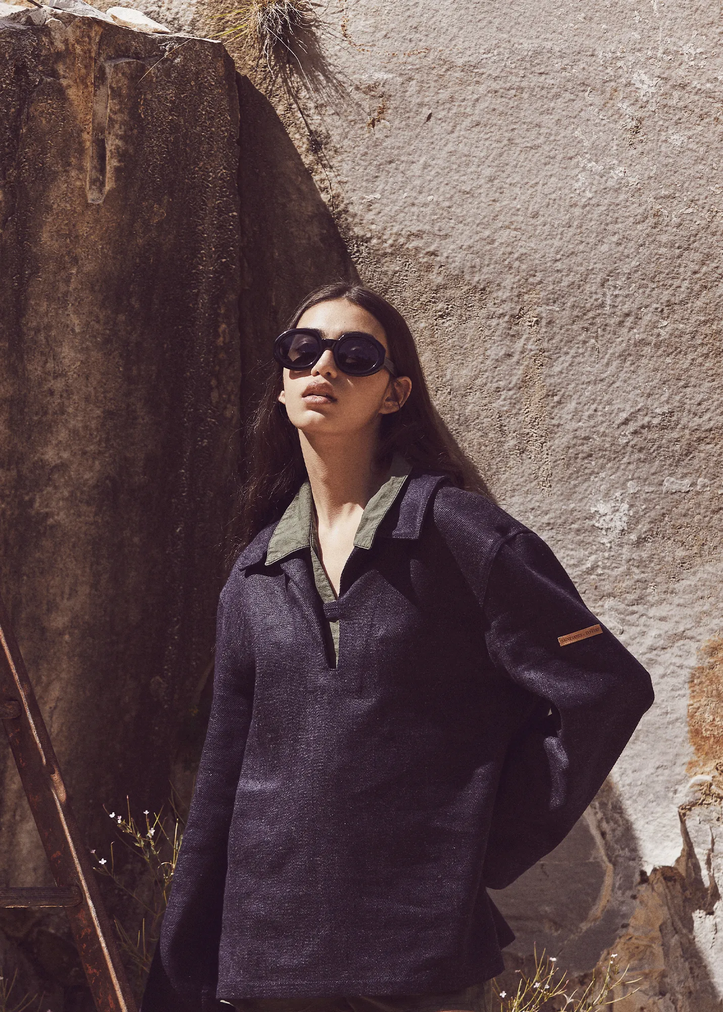 Vareuse Histoire en chanvre et laine Mrinos - SAINT JAMES x Atelier Tuffery (INDIGO/CHANVRE)