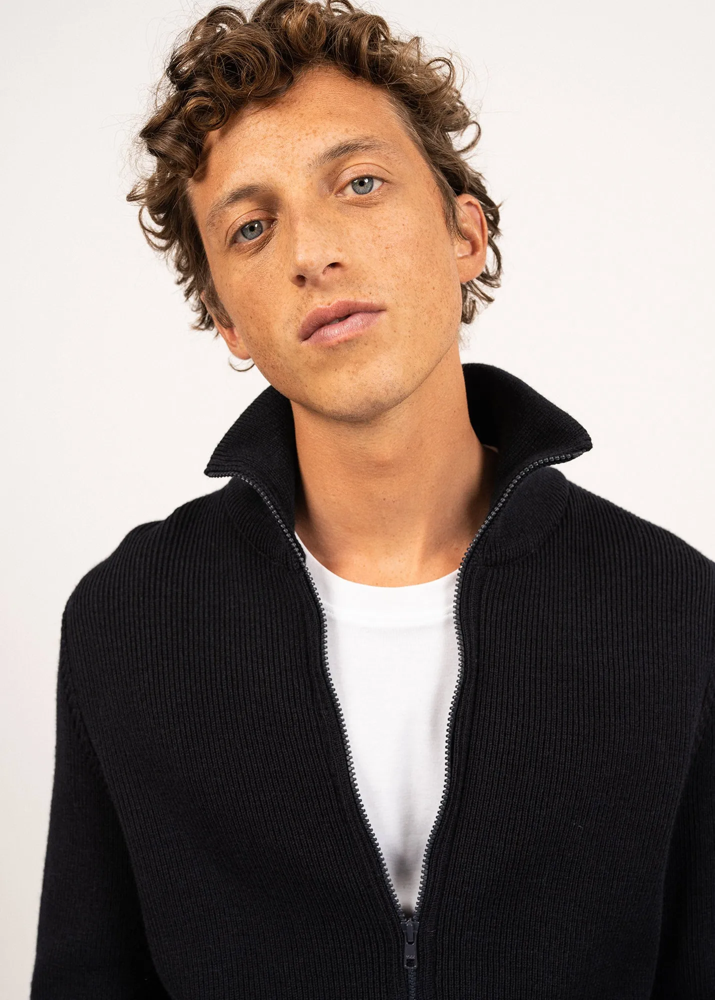 Veste zippe Quiberon - en laine (NAVY)