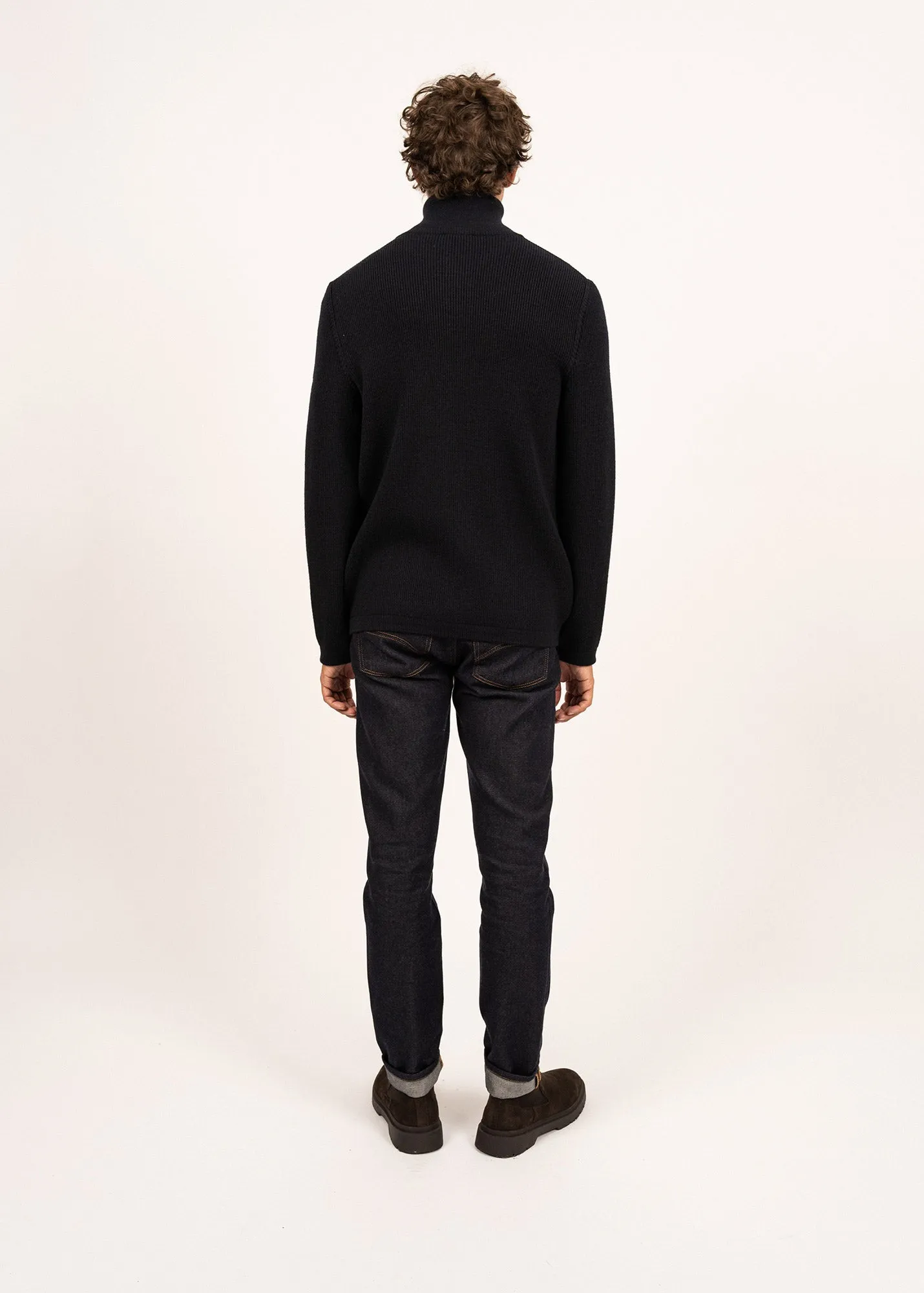 Veste zippe Quiberon - en laine (NAVY)