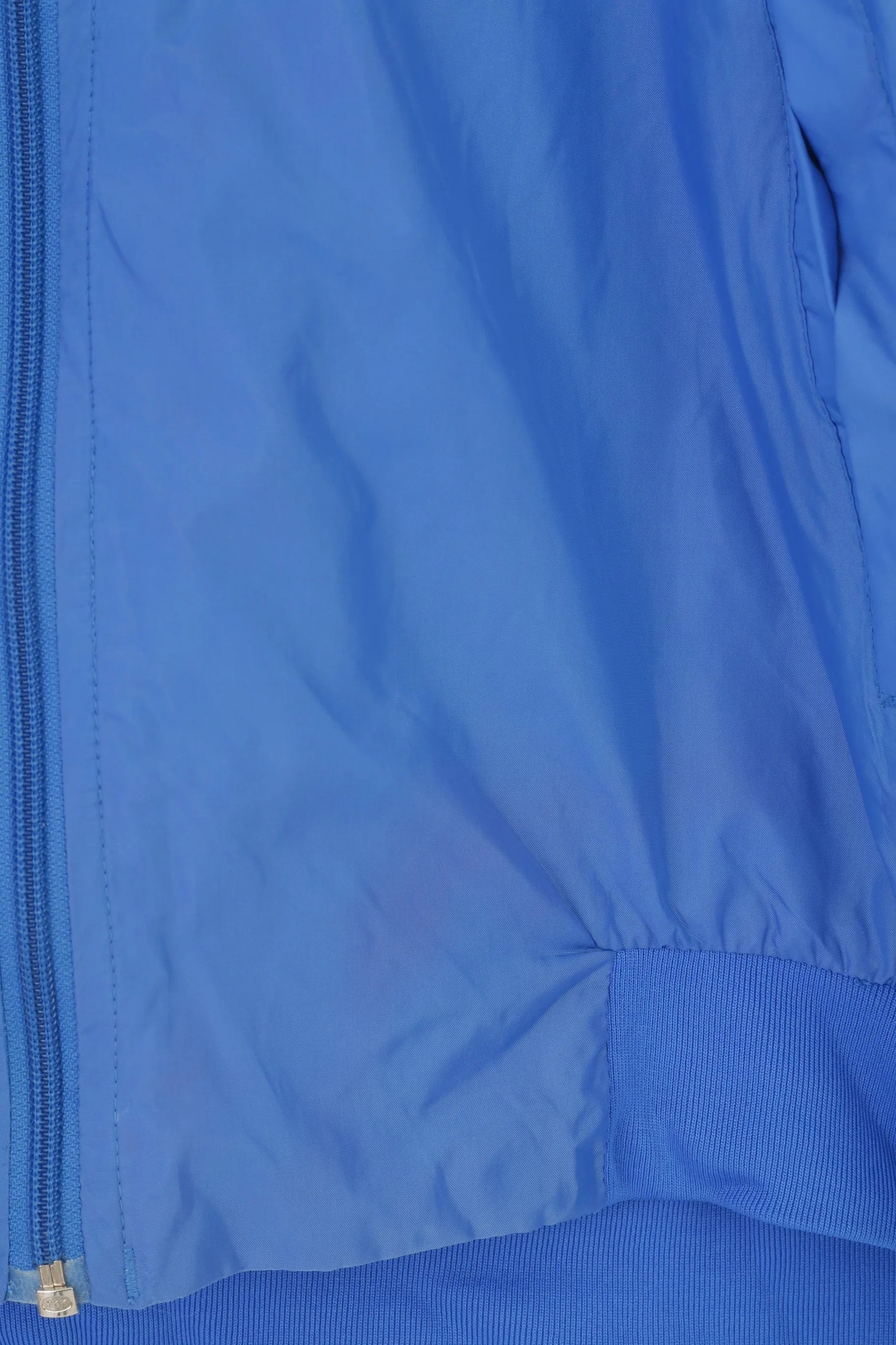 Vintage Men L Jacket Blue Full Zipper Collar Sport Nylon Top