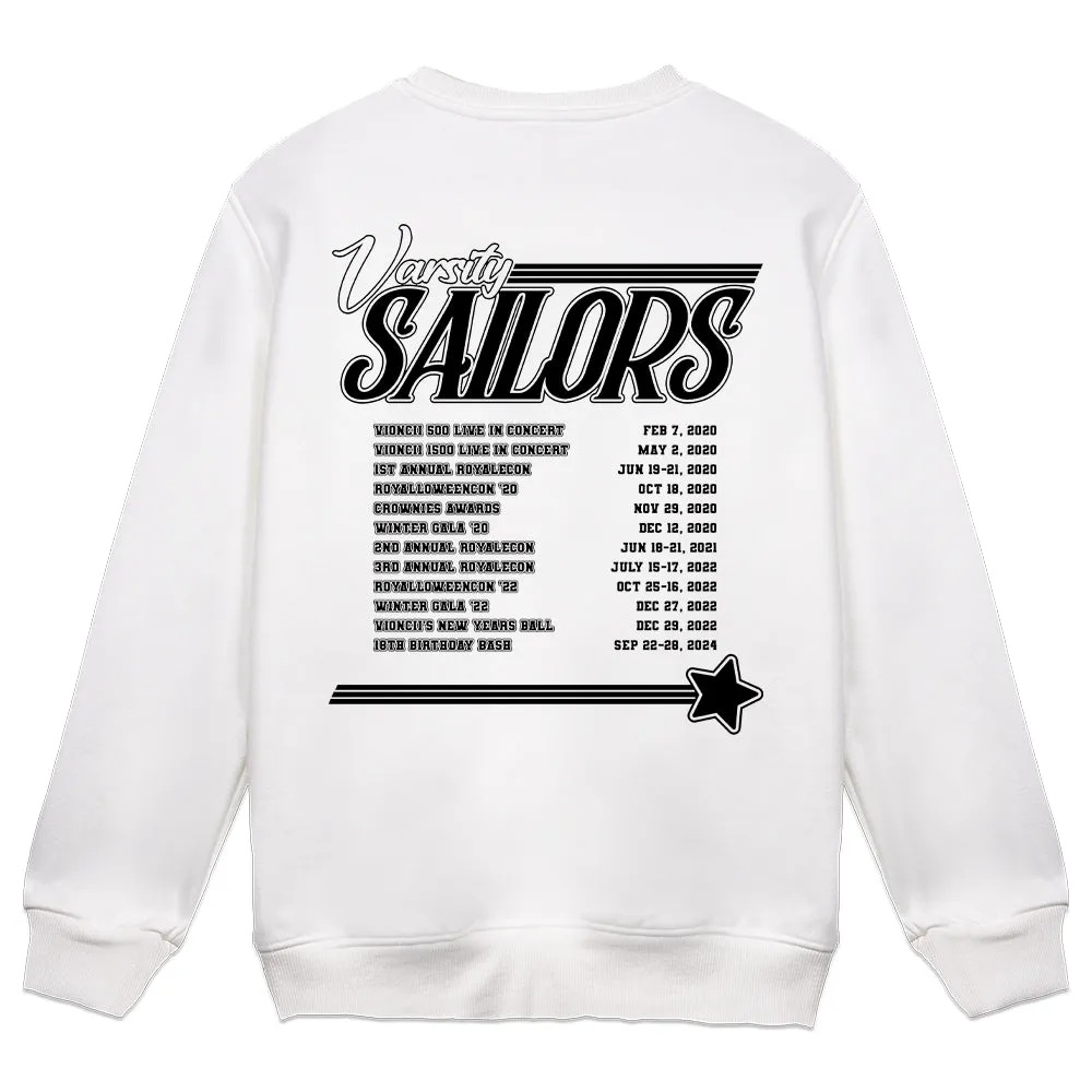 Vioncii Varsity Sailors Crewneck (White/Black)