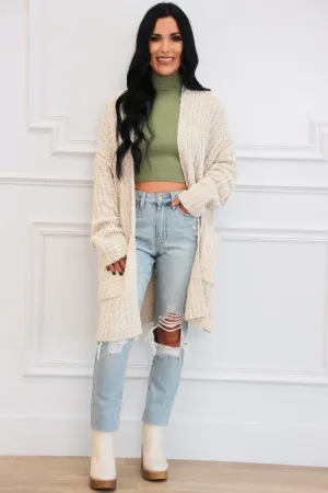 Warm Up Sweater Knit Cardigan: Cream