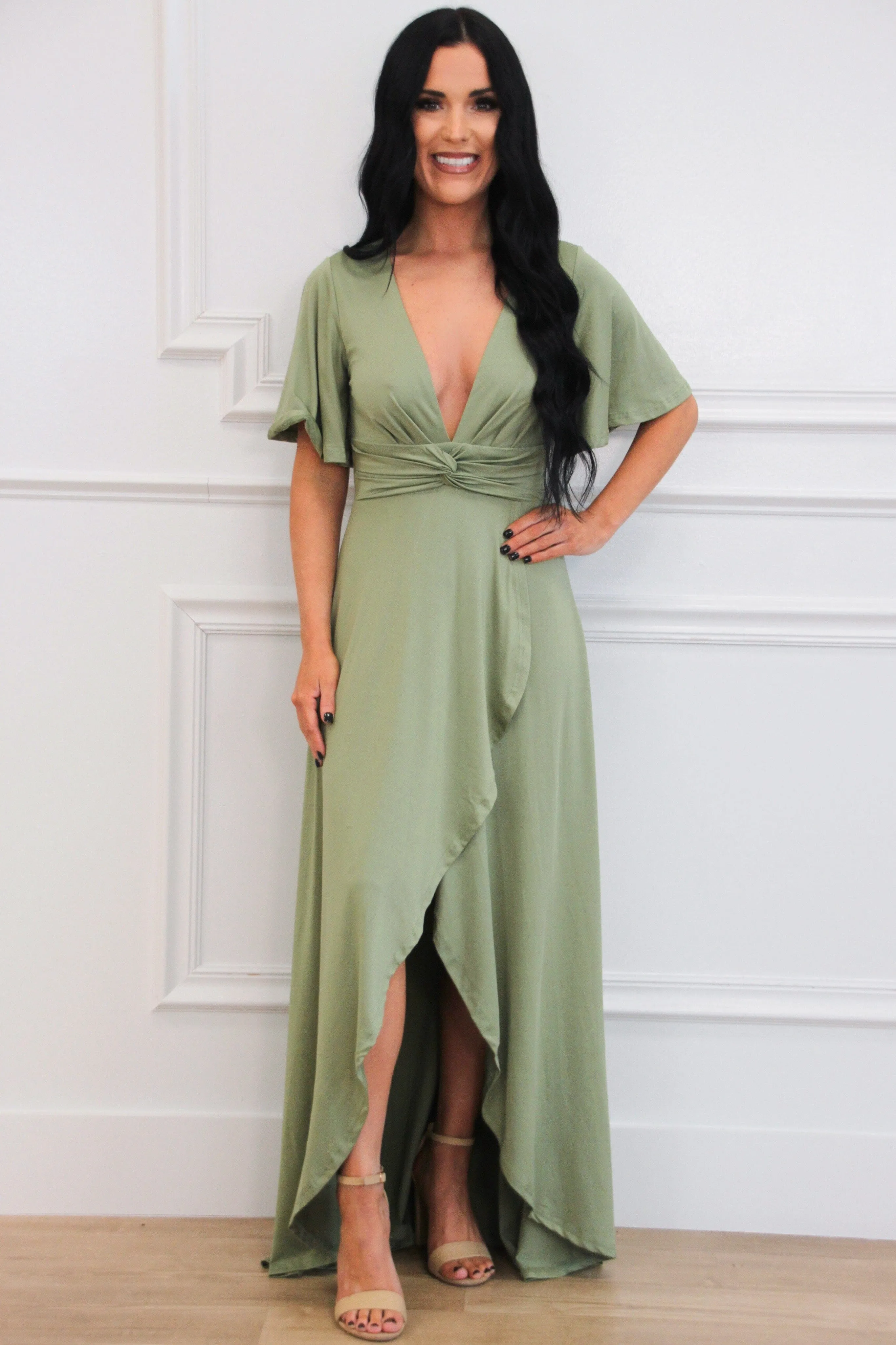 Who to Love Maxi Dress: Sage