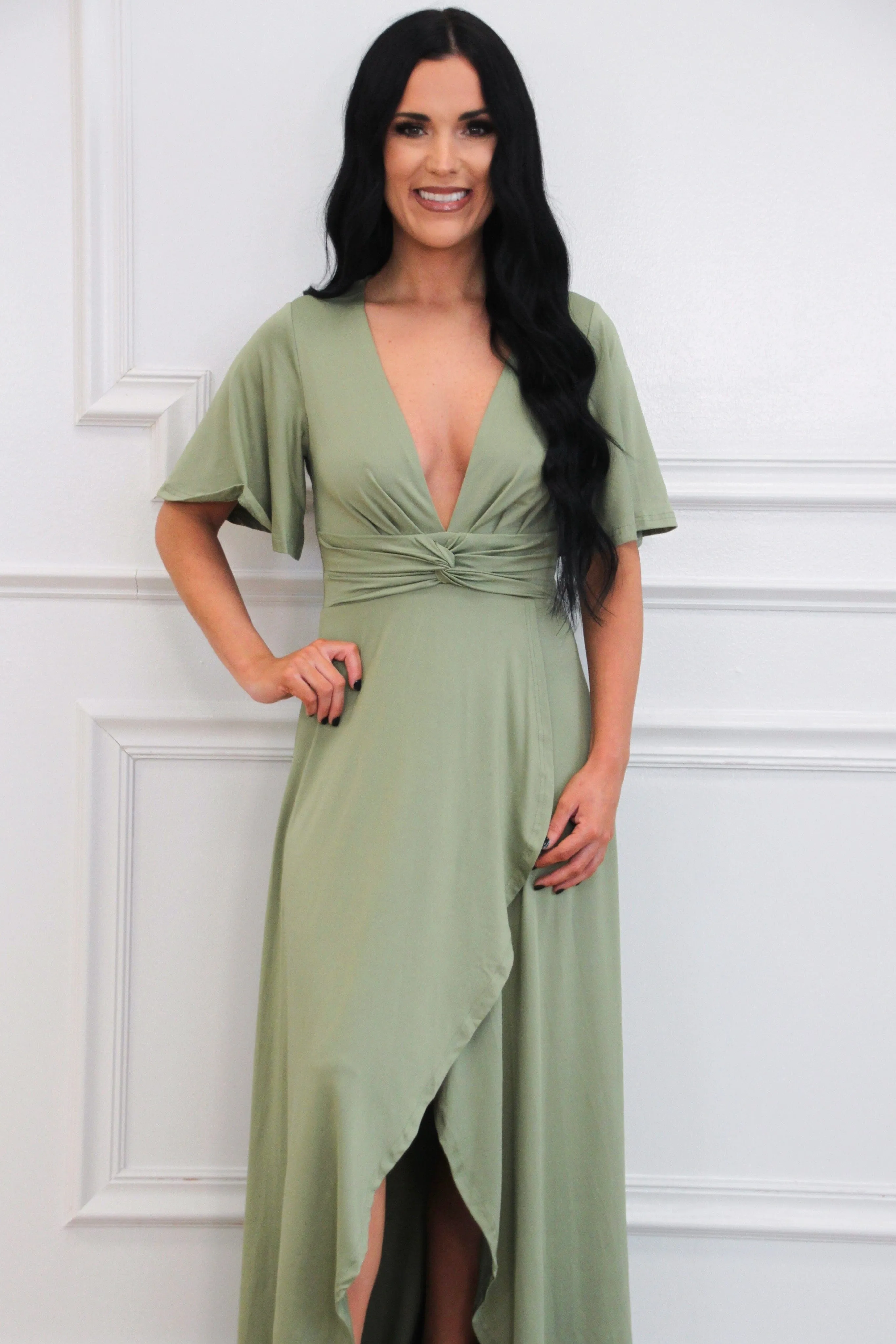 Who to Love Maxi Dress: Sage
