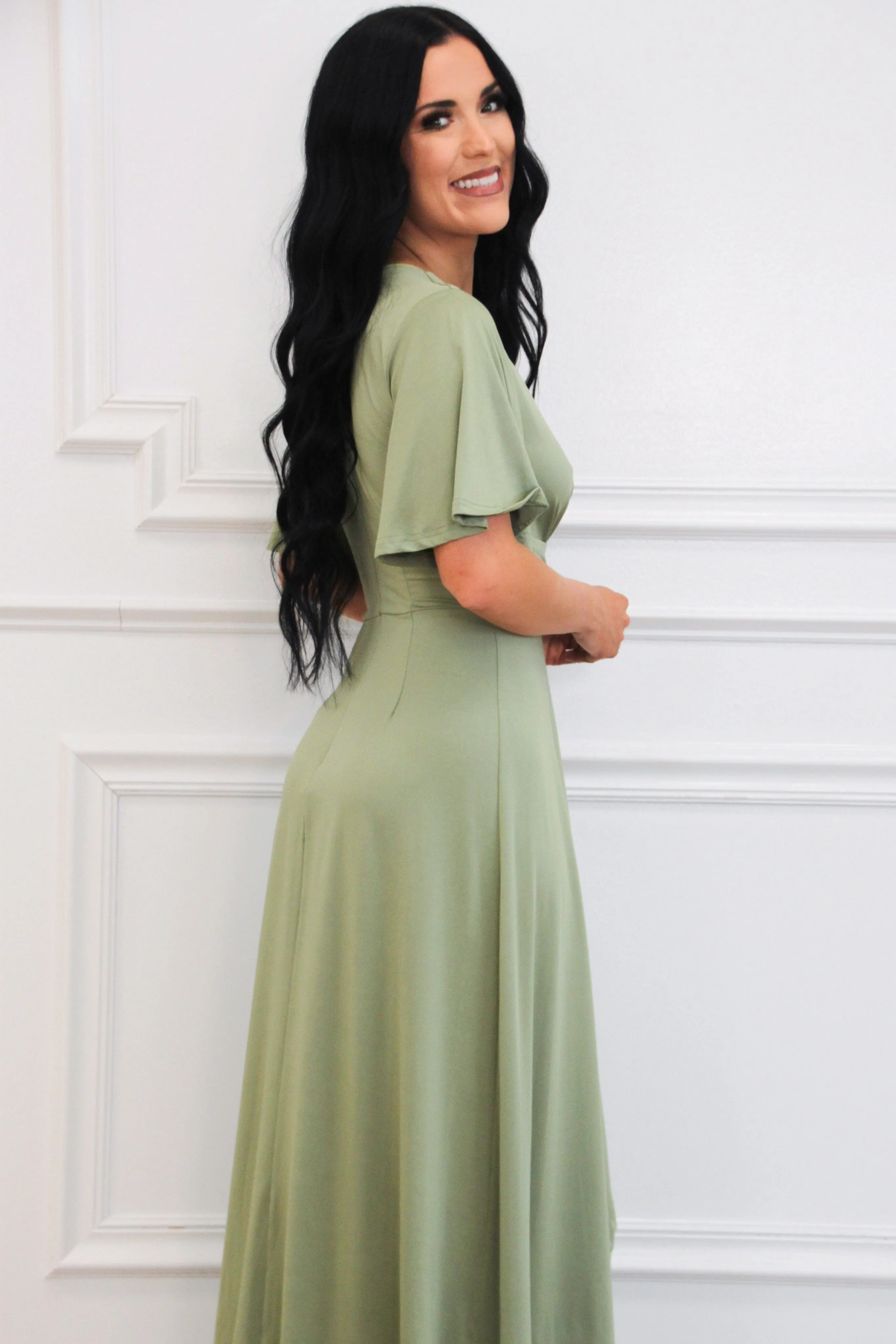 Who to Love Maxi Dress: Sage
