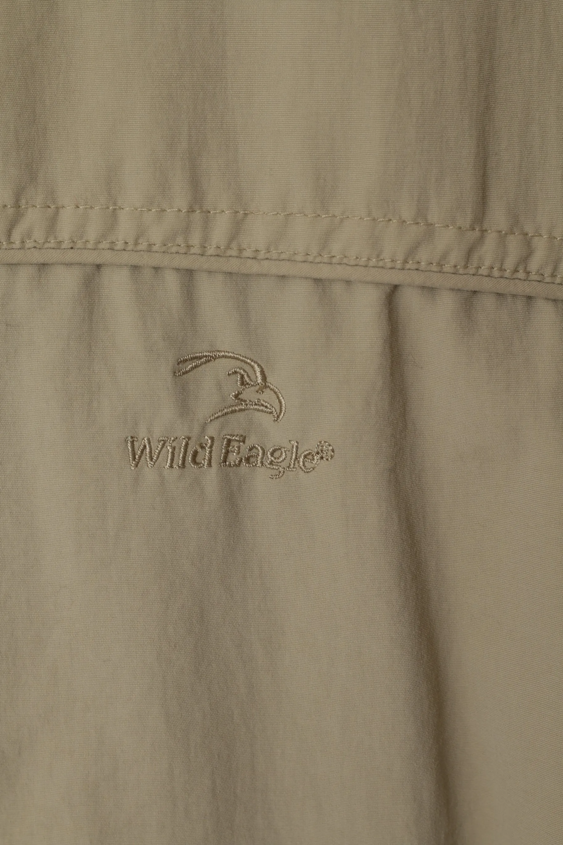 Wild Eagle Men XL Jacket Taupe Nylon Waterproof Lighweight Zip Up Classic Top